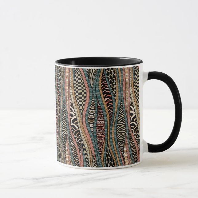 Caneca Teste padrão abstrato no estilo étnico (Direita)
