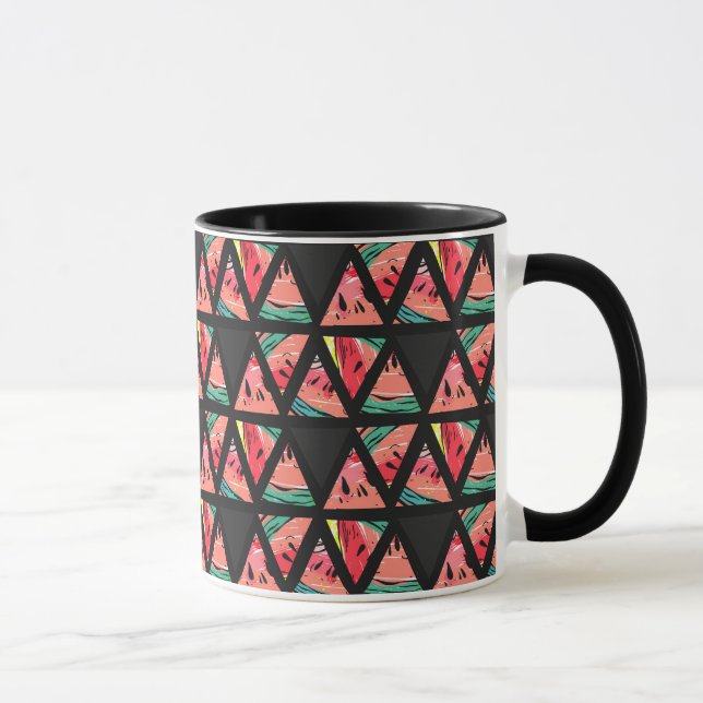 Caneca Teste padrão abstrato tirado mão da melancia (Direita)