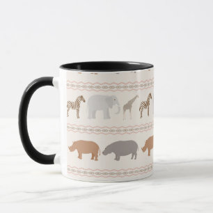 Caneca Teste padrão africano 1 dos animais