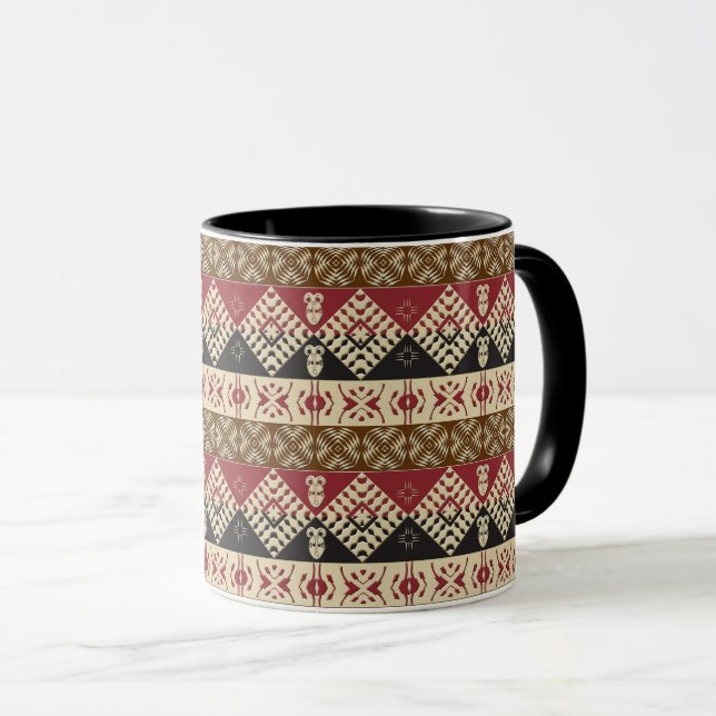 Caneca teste padrão africano tribal étnico (Frente Esquerda)