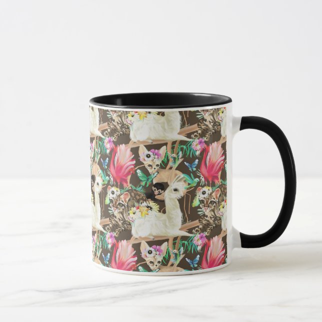 Caneca Teste padrão animal tropical (Direita)