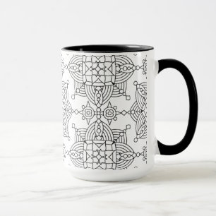 Caneca Teste padrão artística tribal inspirado