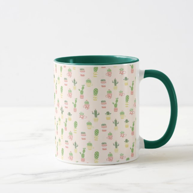 Caneca Teste padrão bonito do cacto (Direita)