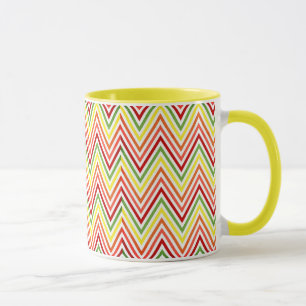 Caneca Teste padrão colorido de Chevron do ziguezague