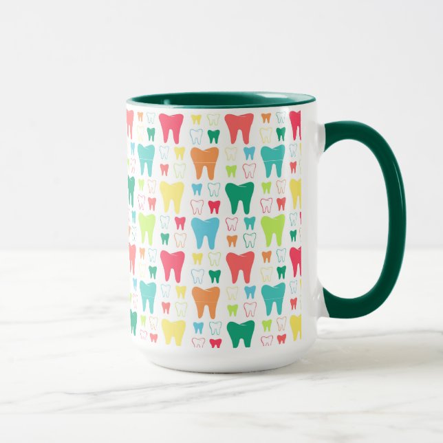 Caneca Teste padrão colorido dos dentes (Direita)