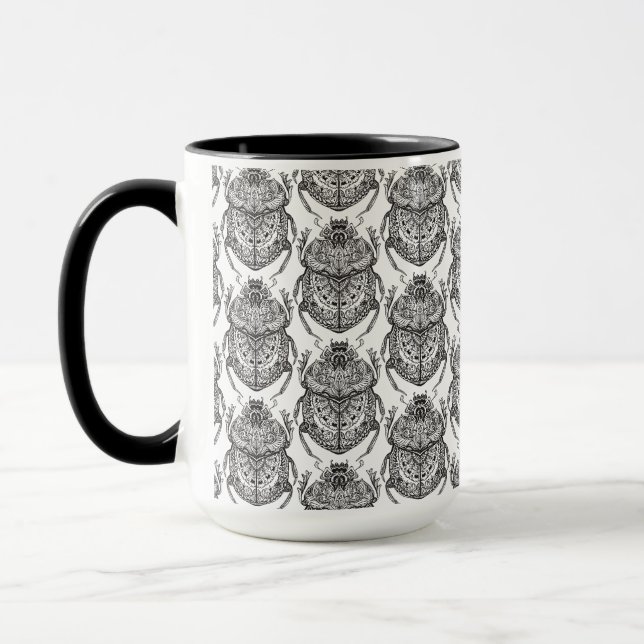 Caneca Teste padrão com Doodle da mão (Esquerda)