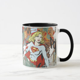 Caneca Teste padrão cómico 8 das alcaparras de Supergirl