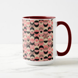 Caneca Teste padrão cor-de-rosa moderno do meio século
