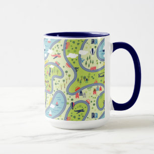 Caneca Teste padrão da paisagem de Roadtrip dos miúdos