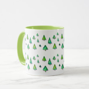 Caneca teste padrão da verde floresta