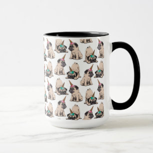 Caneca Teste padrão de aspiração do unicórnio dos Pugs  