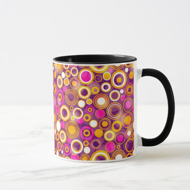 Caneca Teste padrão de bolinhas violeta (Direita)