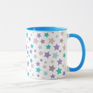 Caneca Teste padrão de estrela - cor-de-rosa roxo e azul