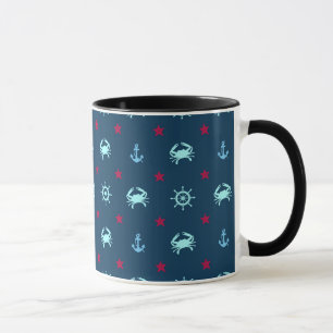 Caneca Teste padrão de estrela náutico