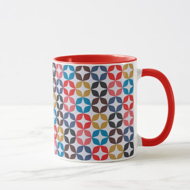 Caneca Teste padrão de estrela retro do vintage (Direita)