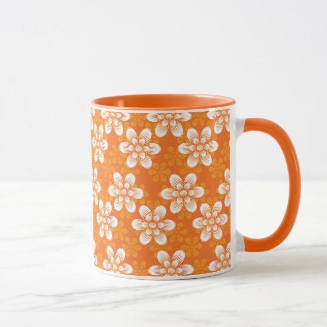 Caneca Teste padrão de flores (Direita)