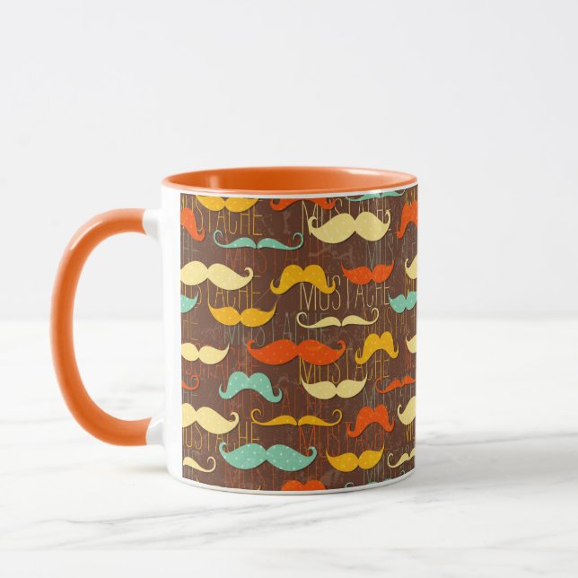 Caneca Teste padrão do bigode (Esquerda)
