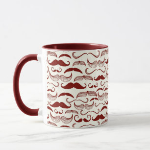 Caneca Teste padrão do bigode, estilo retro 3