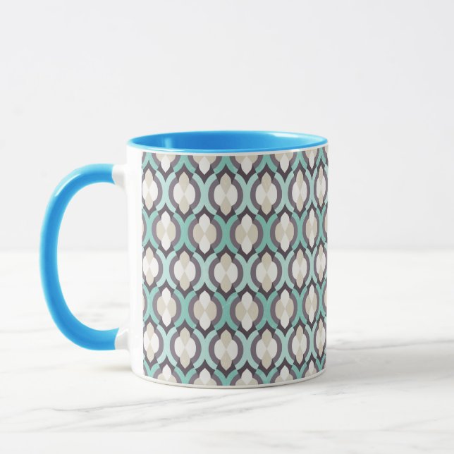 Caneca Teste padrão do marroquino de turquesa (Esquerda)