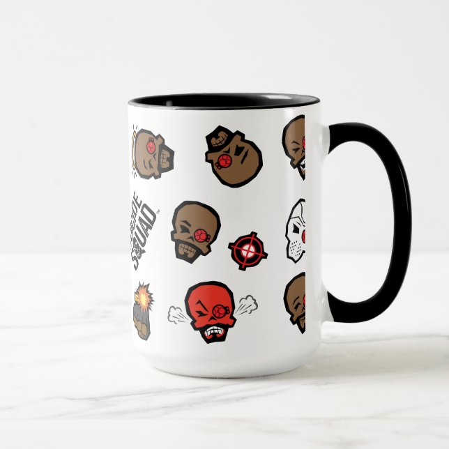 Caneca Teste padrão do pelotão | Deadshot Emoji do (Direita)