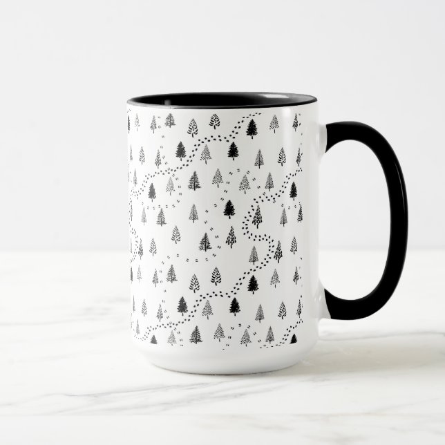 Caneca Teste padrão do trajeto da árvore da floresta (Direita)