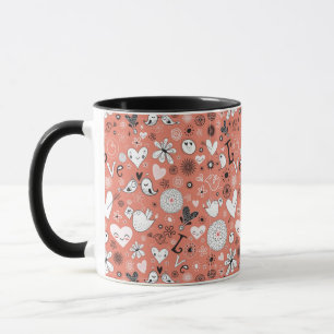 Caneca Teste padrão dos pássaros do amor