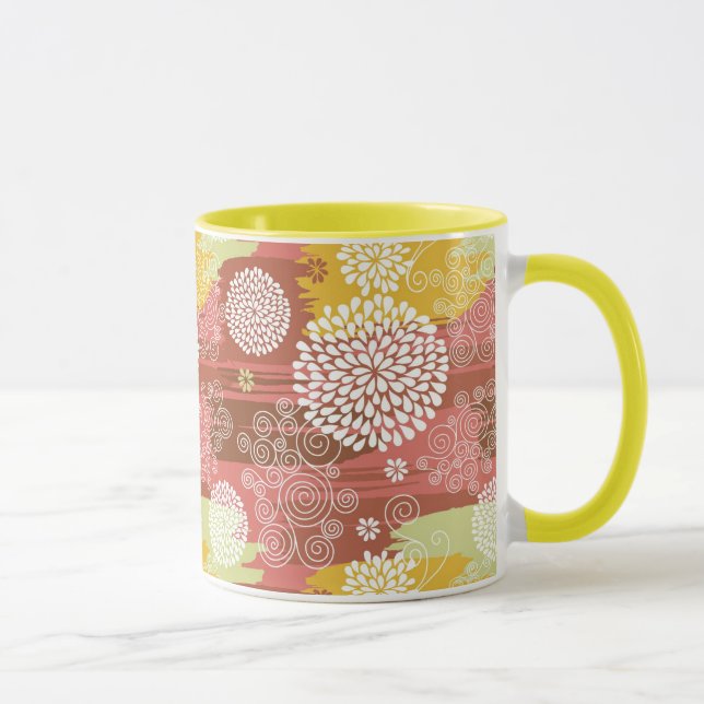 Caneca Teste padrão floral 2 (Direita)