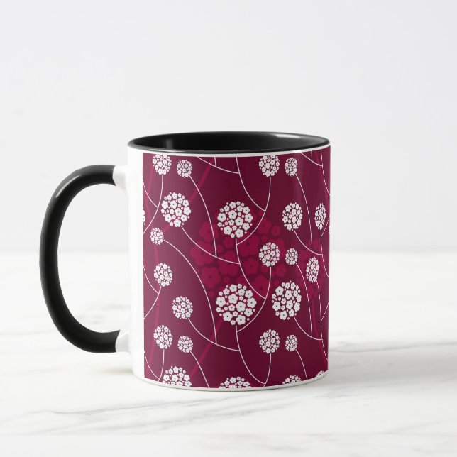 Caneca Teste padrão floral abstrato (Esquerda)