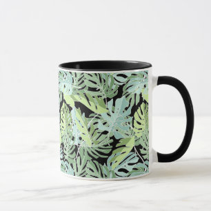Caneca Teste padrão floral da selva