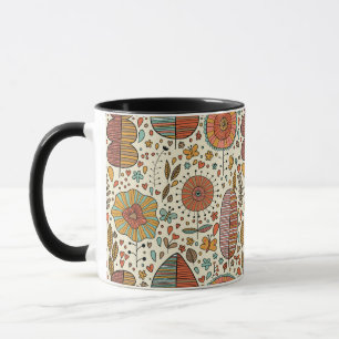 Caneca Teste padrão floral do verão feito das folhas