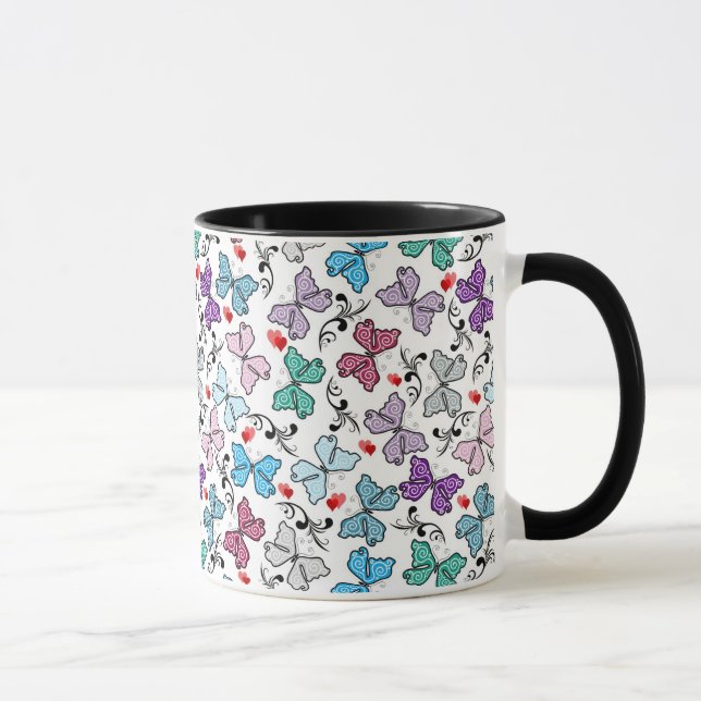 Caneca Teste padrão floral dos namorados (Direita)