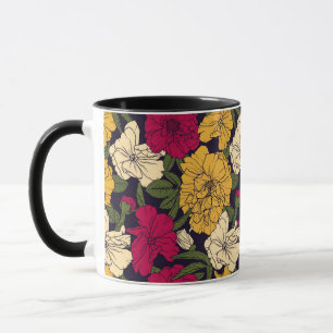 Caneca Teste padrão floral elegante