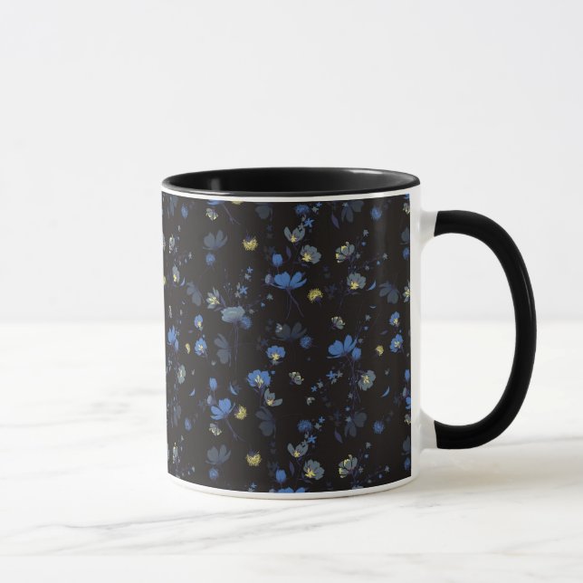 Caneca Teste padrão floral fundido vento (Direita)