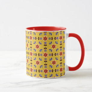 Caneca Teste padrão floral geométrico do estilo