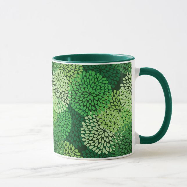 Caneca Teste padrão floral verde (Direita)