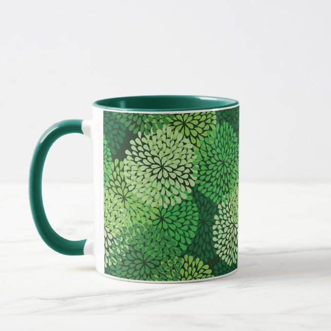Caneca Teste padrão floral verde (Esquerda)