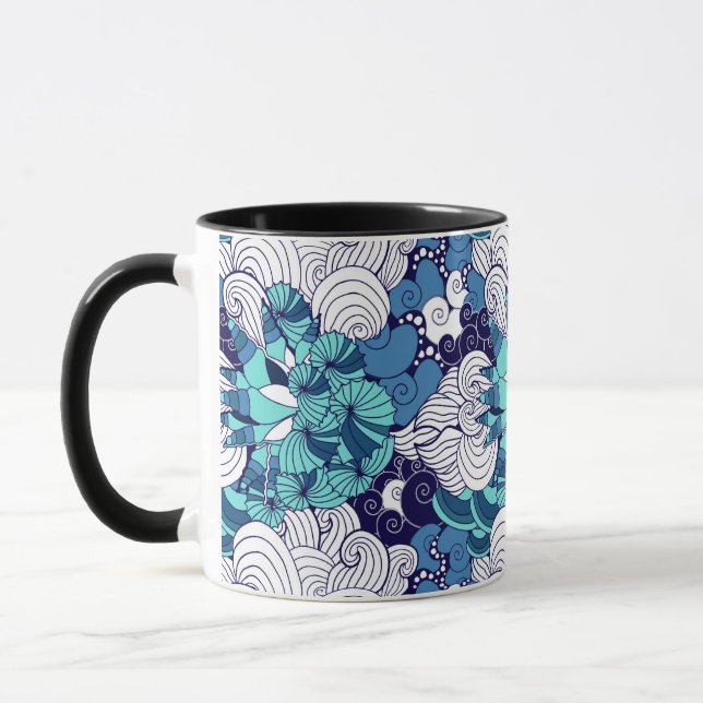 Caneca Teste padrão Funky do Seashell (Esquerda)