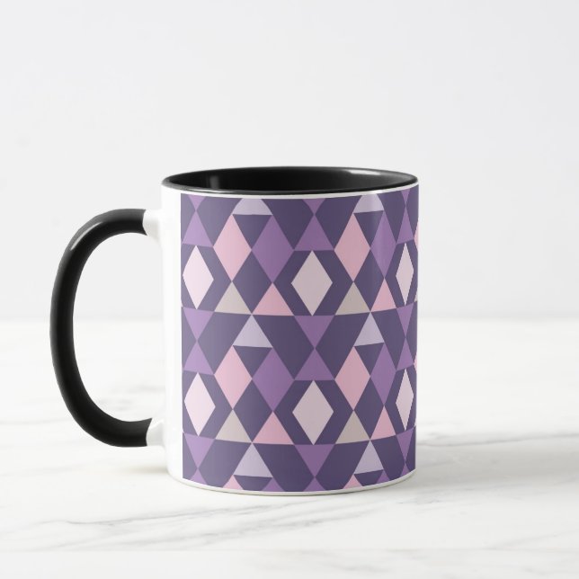 Caneca Teste padrão geométrico árabe roxo (Esquerda)