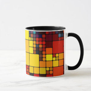 Caneca Teste padrão geométrico do arco-íris vibrante