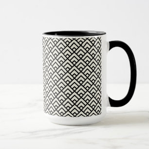 Caneca Teste padrão geométrico preto & branco