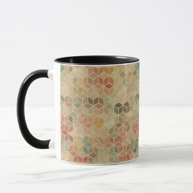 Caneca Teste padrão geométrico retro 5 (Esquerda)