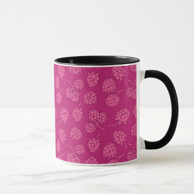 Caneca Teste padrão magenta da baga (Direita)