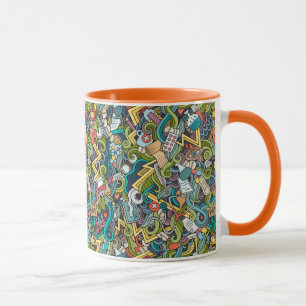 Caneca Teste padrão médico do ícone da arte abstracta