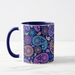 Caneca Teste padrão moderno de Paisley