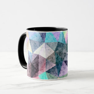 Caneca Teste padrão poligonal de mármore