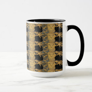 Caneca Teste padrão preto Dourado de Nouveau Gustavo
