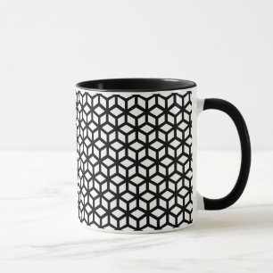 Caneca Teste padrão preto e branco do cubo