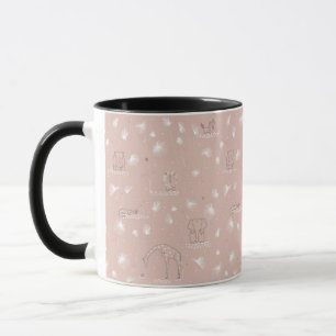 Caneca teste padrão que indica animais bonitos da selva