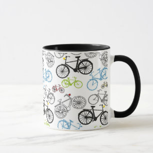 Caneca Teste padrão retro da bicicleta da bicicleta