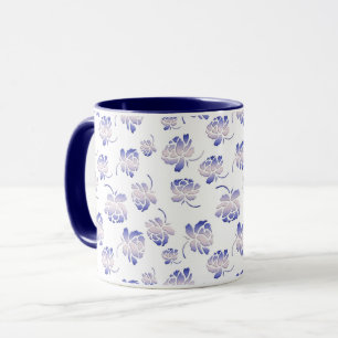 Caneca Teste padrão retro floral